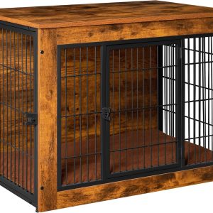 Wooden Dog Crate with Cushion Double Doors